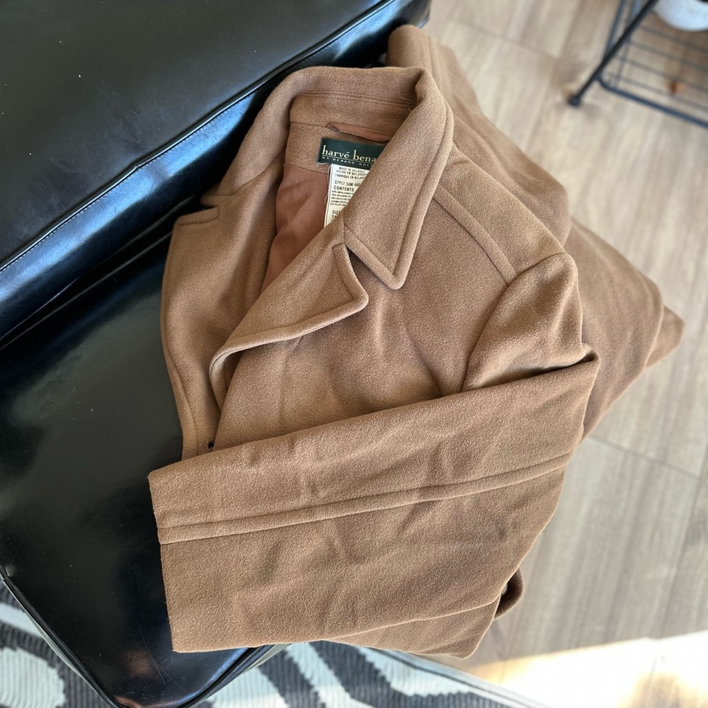 Vintage Harvé Benard Wool Trench Coat, Size 10
